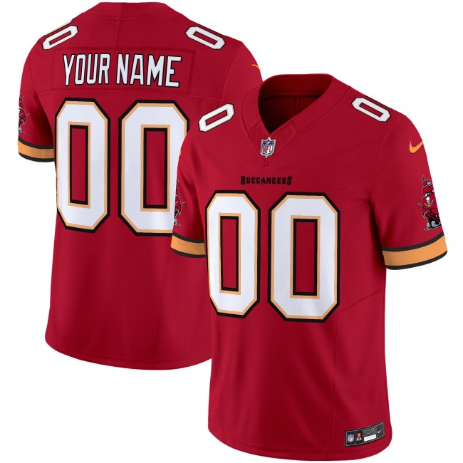 All Gender Buccaneers Custom Red Nike Throwback FUSE Vapor Limited Stitched NFL Jersey V3
