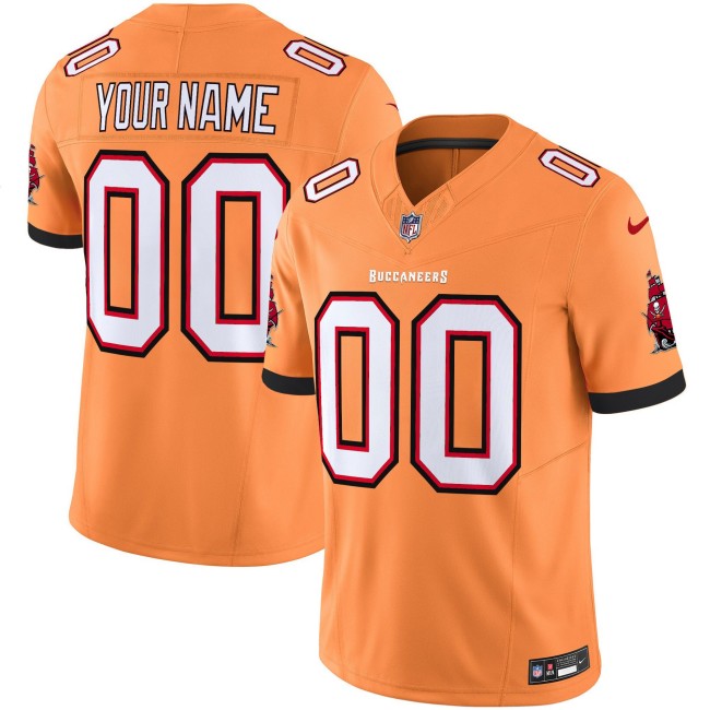 All Gender Buccaneers Custom Creamsicle Nike Throwback FUSE Vapor Limited Stitched NFL Jersey V3