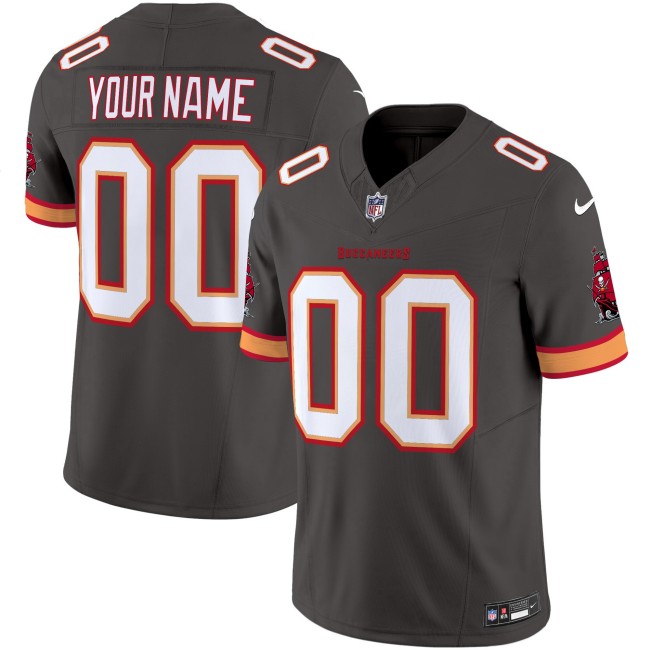 All Gender Buccaneers Custom Pewter Nike Throwback FUSE Vapor Limited Stitched NFL Jersey V3