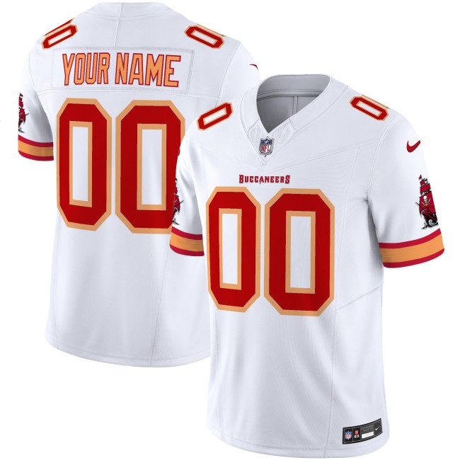 All Gender Buccaneers Custom White Nike Throwback FUSE Vapor Limited Stitched NFL Jersey V3