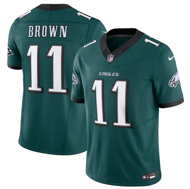 Youth Philadelphia Eagles #11 A. J. Brown Green New F.U.S.E Vapor Untouchable Limited Stitched Football Jersey