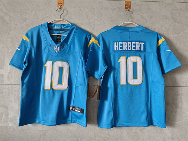 Youth Los Angeles Chargers #10 Justin Herbert Light Blue 2024 F.U.S.E Vapor Limited Stitched Football Jersey