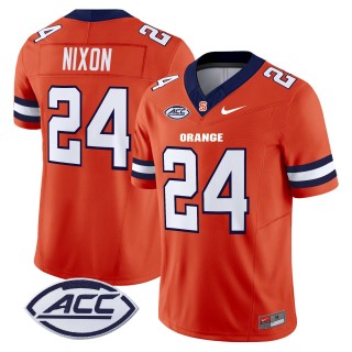 Men's Syracuse Orange #24 Will Nixon 2025 Nike F.U.S.E. Limited Stitched Football Jersey - Orange