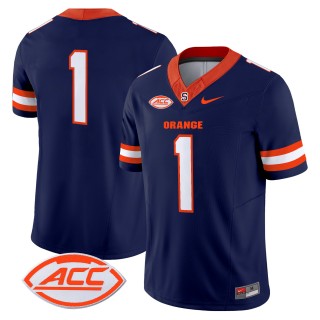 Men's Syracuse Orange #1 2025 Nike F.U.S.E. Limited Stitched Football Jersey - Navy