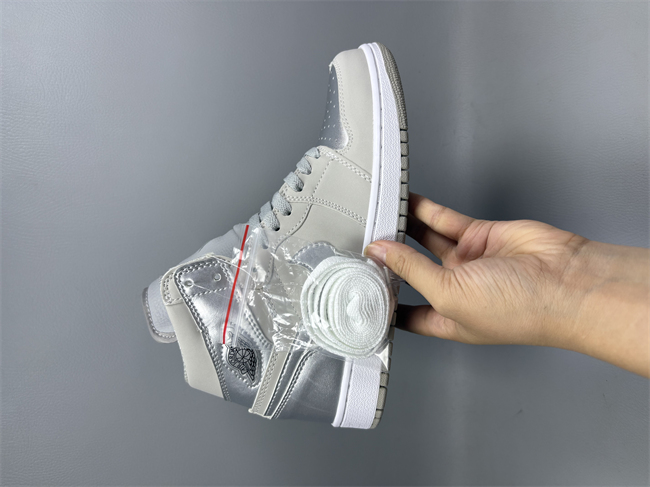 Men's Running Weapon Air Jordan 1 Sliver Grey Shoes 0731 Sneaker
