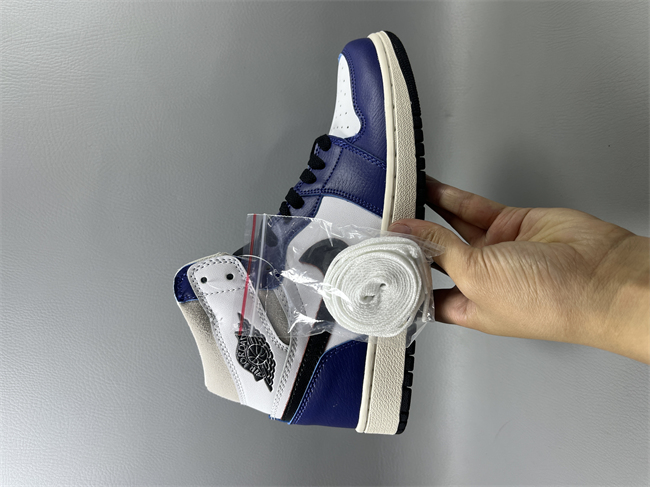 Men's Running Weapon Air Jordan 1 Navy White Shoes 0742 Sneaker