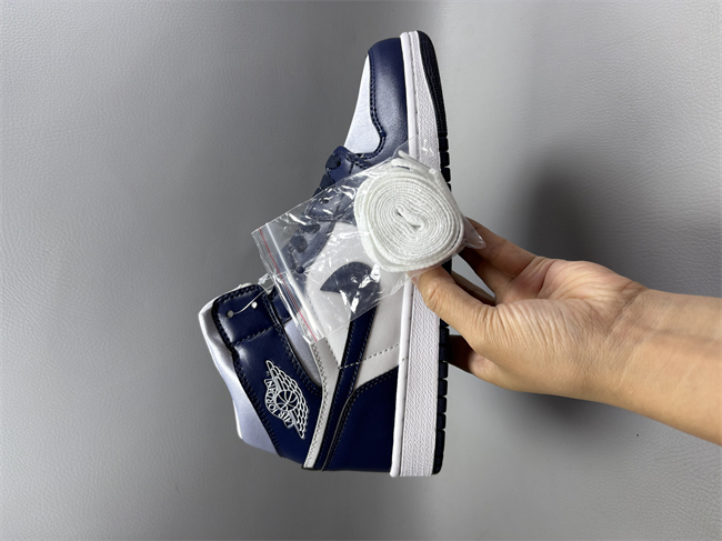 Men's Running Weapon Air Jordan 1 Navy White Shoes 0733 Sneaker