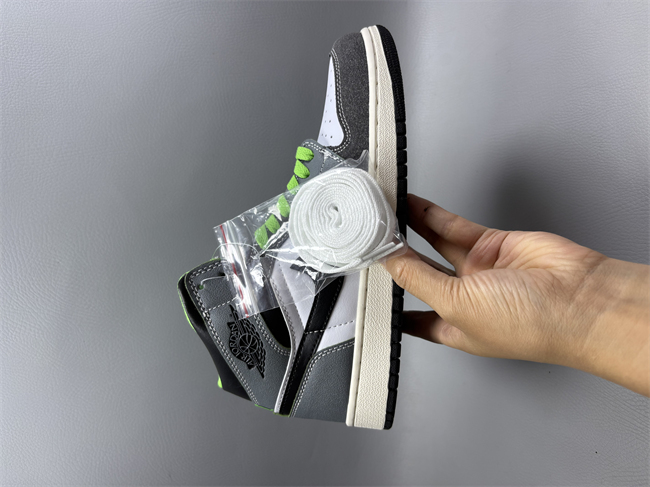 Men's Running Weapon Air Jordan 1 Grey White Shoes 0732 Sneaker