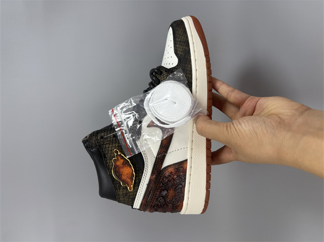Men's Running Weapon Air Jordan 1 Black White Red Shoes 0728 Sneaker
