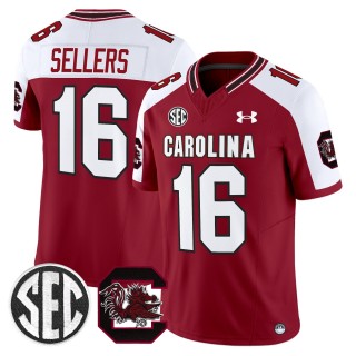 Men's South Carolina Gamecocks #16 LaNorris Sellers Garnet Alternate 2025 Vapor Limited Stitched Football Jersey