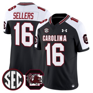 Men's South Carolina Gamecocks #16 LaNorris Sellers Black Alternate 2025 Vapor Limited Stitched Football Jersey