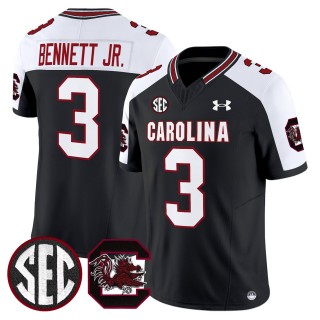 Men's South Carolina Gamecocks #3 Mazeo Bennett Jr. Black Alternate 2025 Vapor Limited Stitched Football Jersey