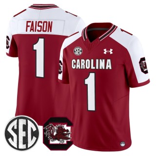Men's South Carolina Gamecocks #1 Rahsul Faison Garnet Alternate 2025 Vapor Limited Stitched Football Jersey