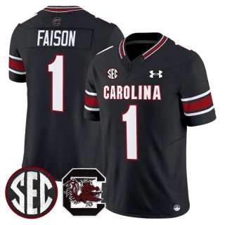 Men's South Carolina Gamecocks #1 Rahsul Faison Black 2025 Vapor Limited Stitched Football Jersey