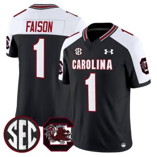 Men's South Carolina Gamecocks #1 Rahsul Faison Black Alternate 2025 Vapor Limited Stitched Football Jersey