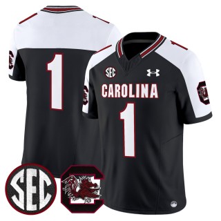 Men's South Carolina Gamecocks #1 Black Alternate 2025 Vapor Limited Stitched Football Jersey