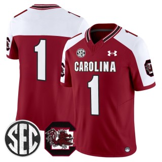 Men's South Carolina Gamecocks #1 Garnet Alternate 2025 Vapor Limited Stitched Football Jersey