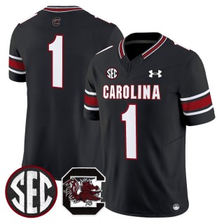 Men's South Carolina Gamecocks #1 Black 2025 Vapor Limited Stitched Football Jersey