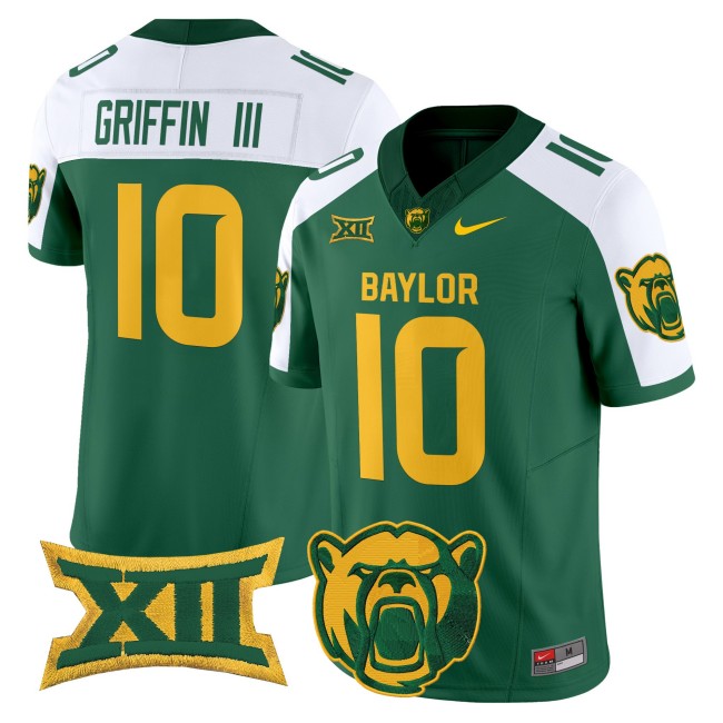 Men's Baylor Bears #10 Robert Griffin III F.U.S.E. 2025 Vapor Limited V2 Jersey - Green White