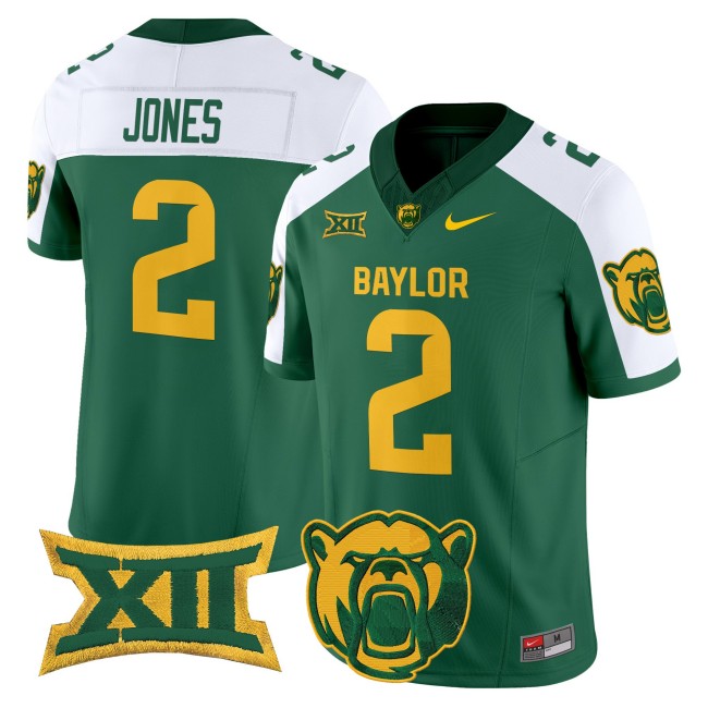 Men's Baylor Bears #2 Matt Jones F.U.S.E. 2025 Vapor Limited V2 Jersey - Green White