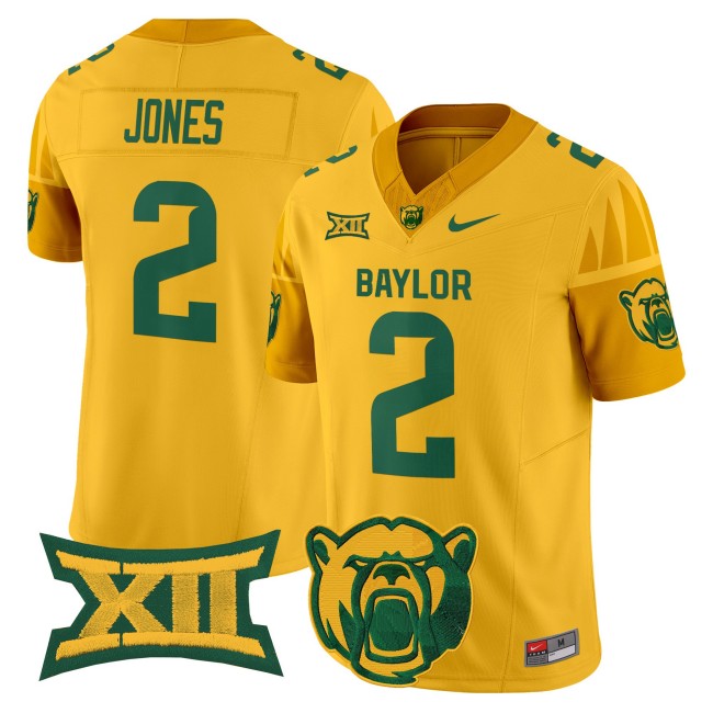 Men's Baylor Bears #2 Matt Jones F.U.S.E. 2025 Vapor Limited V2 Jersey - Gold