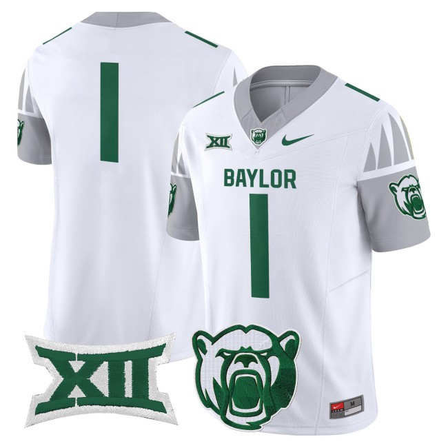 Men's Baylor Bears #1 F.U.S.E. 2025 Vapor Limited V2 Jersey - White