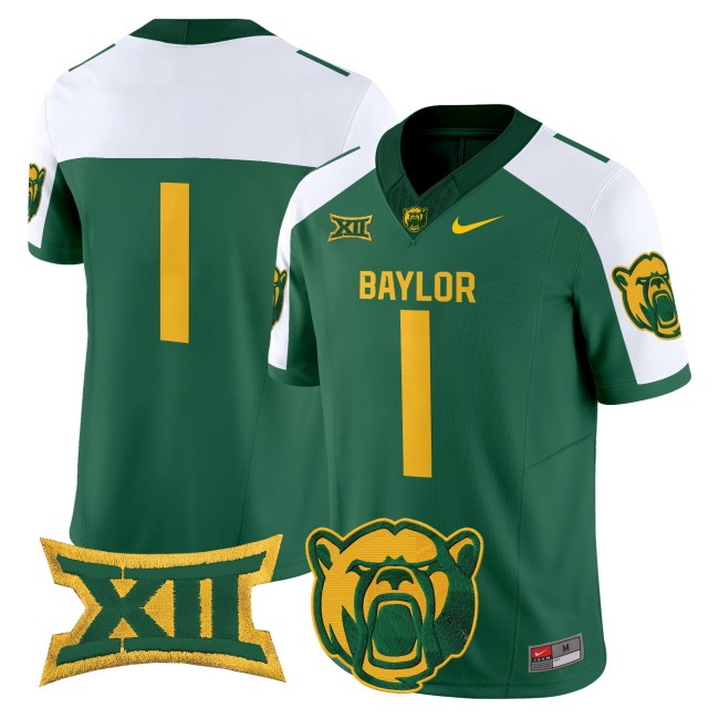 Men's Baylor Bears #1 F.U.S.E. 2025 Vapor Limited V2 Jersey - Green White