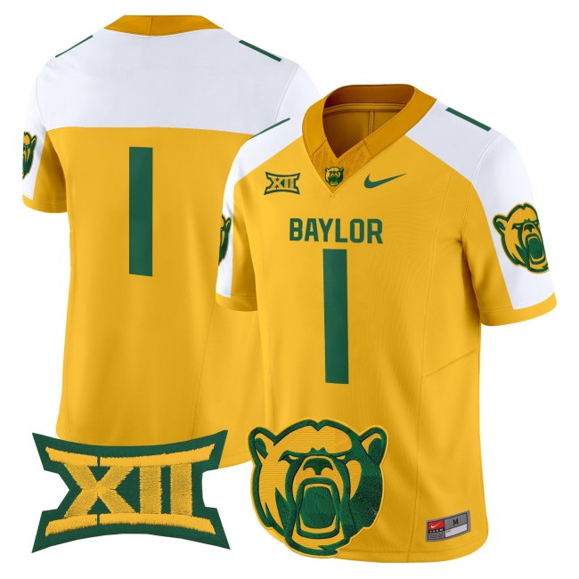 Men's Baylor Bears #1 F.U.S.E. 2025 Vapor Limited V2 Jersey - Gold White