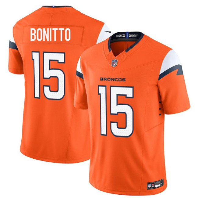 Youth Denver Broncos #15 Nik Bonitto Orange F.U.S.E. Vapor Limited Stitched Football Jersey