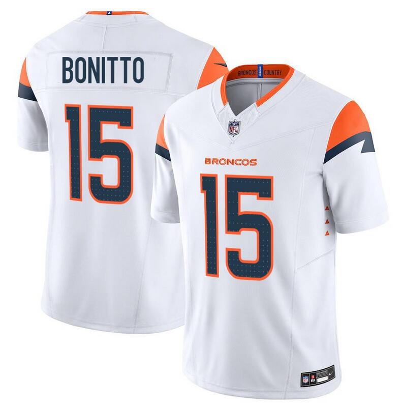 Youth Denver Broncos #15 Nik Bonitto White F.U.S.E. Vapor Limited Stitched Football Jersey