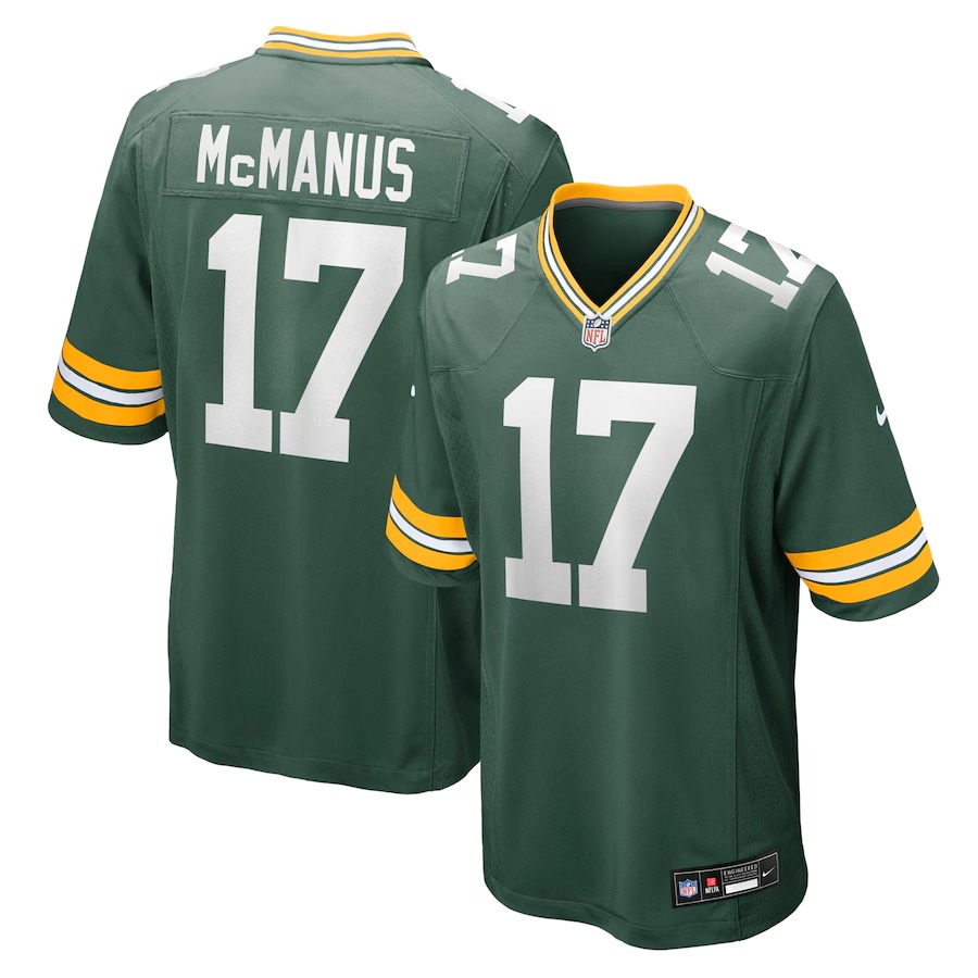 Men's Green Bay Packers #17 Brandon McManus Green Nike Team Stitched Game Jersey