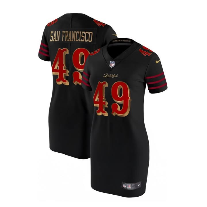 Women's San Francisco 49ers Black Rivalries 2025 Stitched Limited Jersey Dress