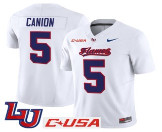 Men's Liberty Flames #5 Elijah Canion White 2025 Nike Vapor Limited Jersey