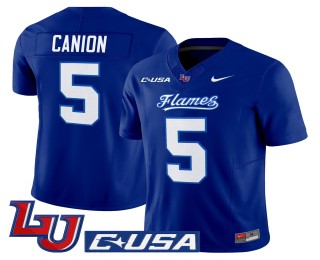 Men's Liberty Flames #5 Elijah Canion Mono-Navy 2025 Nike Vapor Limited Jersey