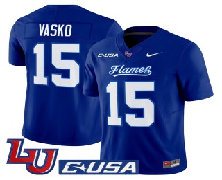 Men's Liberty Flames #15 Ethan Vasko Mono-Navy 2025 Nike Vapor Limited Jersey