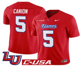 Men's Liberty Flames #5 Elijah Canion Red 2025 Nike Vapor Limited Jersey