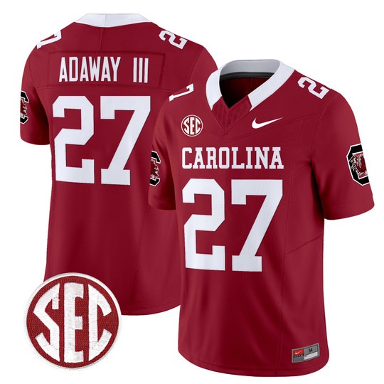 Men's South Carolina Gamecocks #27 Oscar Adaway III Garnet 'Nike' 1980 Throwback Stitched Football Jersey