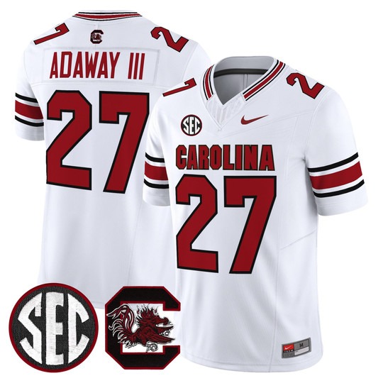 Men's South Carolina Gamecocks #27 Oscar Adaway III White Nike Limited Stitched Football Jersey