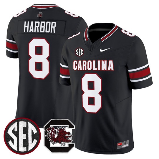 Men's South Carolina Gamecocks #8 Nyck Harbor Black Nike Limited Stitched Football Jersey