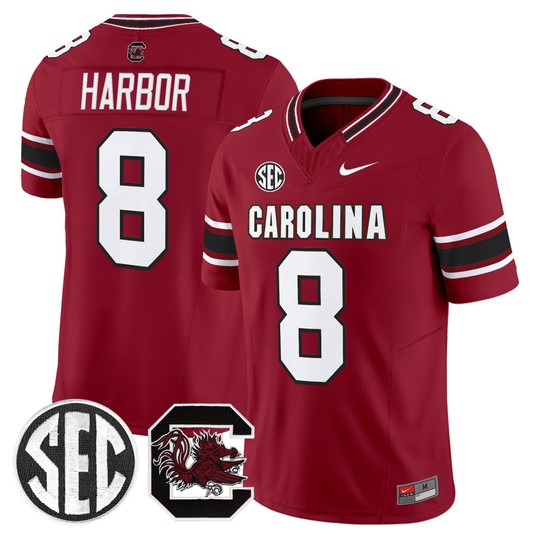 Men's South Carolina Gamecocks #8 Nyck Harbor White Nike Stitched Football Jersey