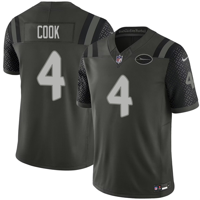 Men's New York Jets #4 Brady Cook Black 2025 F.U.S.E. “Rivalries” Vapor Limited Stitched Football Jersey