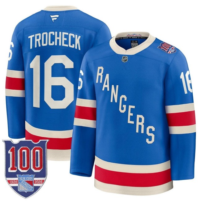 Men's New York Rangers #16 Vincent Trocheck Blue 1926 Throwback Centennial Stitched Hockey Jersey Men's New York Rangers #16 Vincent Trocheck Blue 1926 Throwback Centennial Stitched Hockey Jersey
