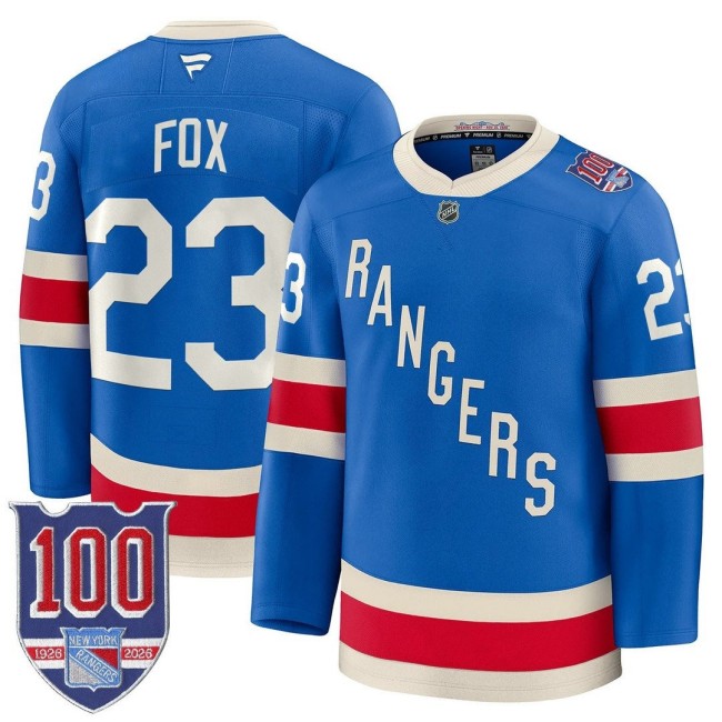 Men's New York Rangers #23 Adam Fox Blue 1926 Throwback Centennial Stitched Hockey Jersey Men's New York Rangers #23 Adam Fox Blue 1926 Throwback Centennial Stitched Hockey Jersey