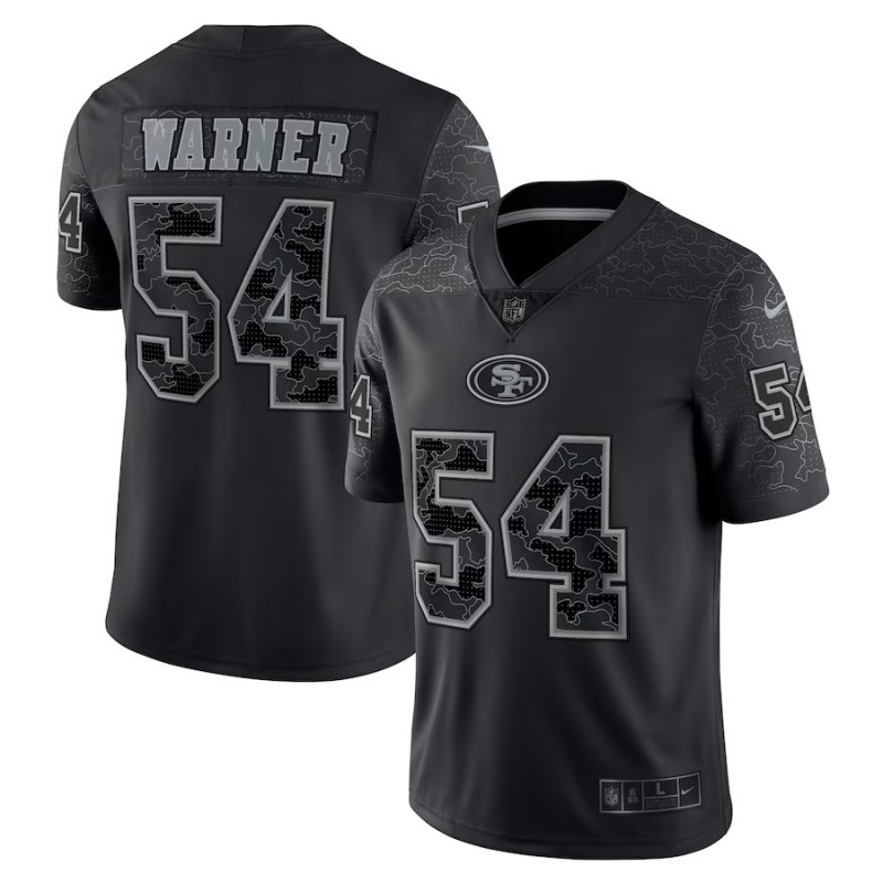 Men's San Francisco 49ers #54 Fred Warner Black RFLCTV Nike Limited Stitched Jersey