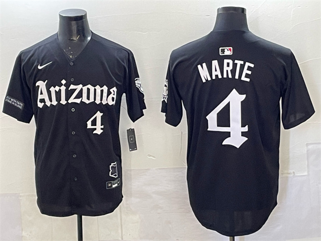 Men's Arizona Diamondbacks #4 Ketel Marte Black 'Gothic Desert Fang Edition' Vapor Premier Limited Stitched Baseball Jersey