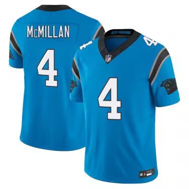 Men’s Carolina Panthers #4 Tetairoa McMillan Blue 2025 Draft F.U.S.E. Vapor Limited Stitched Football Jersey
