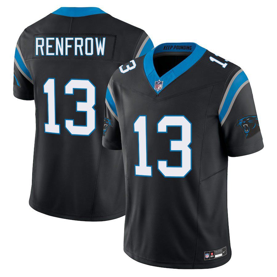 Men's Carolina Panthers #13 Hunter Renfrow Black 2025 F.U.S.E. Vapor Limited Stitched Football Jersey