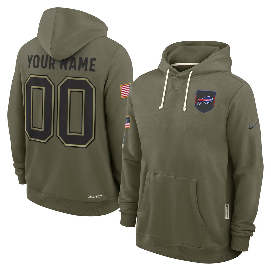 Men's S-5XL Buffalo Bills Custom Nike 2025 Salute to Service Stitched Pullover Hoodie