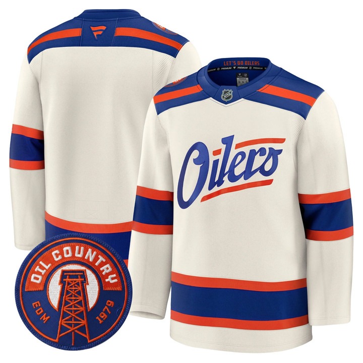 Men's Edmonton Oilers Blank Light tan Alternate 2025-26 Premium Stitched Hockey Jersey