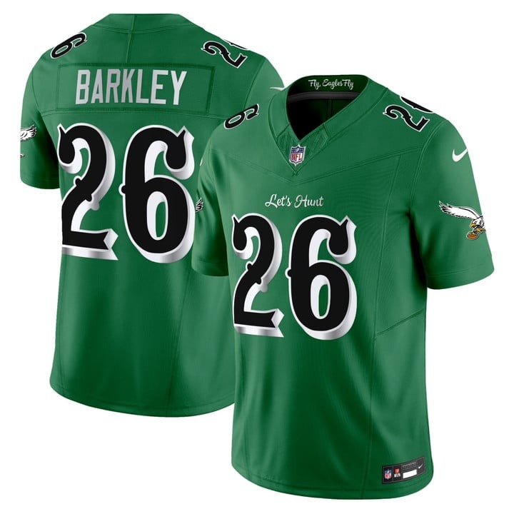 Men's Philadelphia Eagles Let's Hunt #26 Saquon Barkley Kelly Green 2025 Vapor F.U.S.E. Limited Stitched Jersey